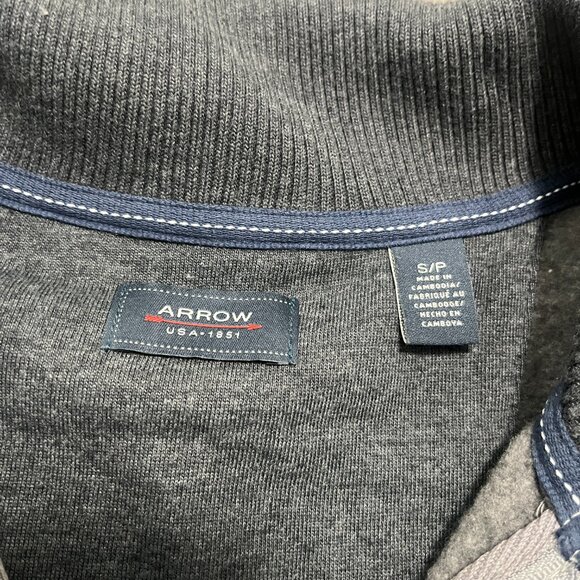 3/$20 Arrow Grey quarter zip mock neck long sleeve sweater Sz S Size Small - Picture 4 of 7